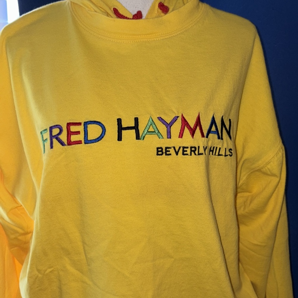RARE - Fred Hayman Beverly Hills Yellow Hoodie + Shorts Set – Size M EUC - Picture 5 of 13